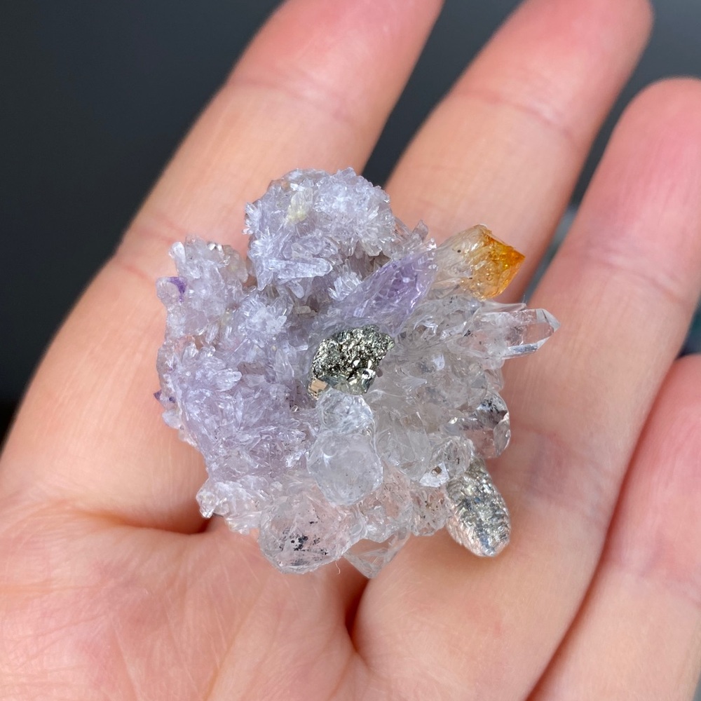Lavender Crystal Cluster Statement Ring - Natural… - image 7